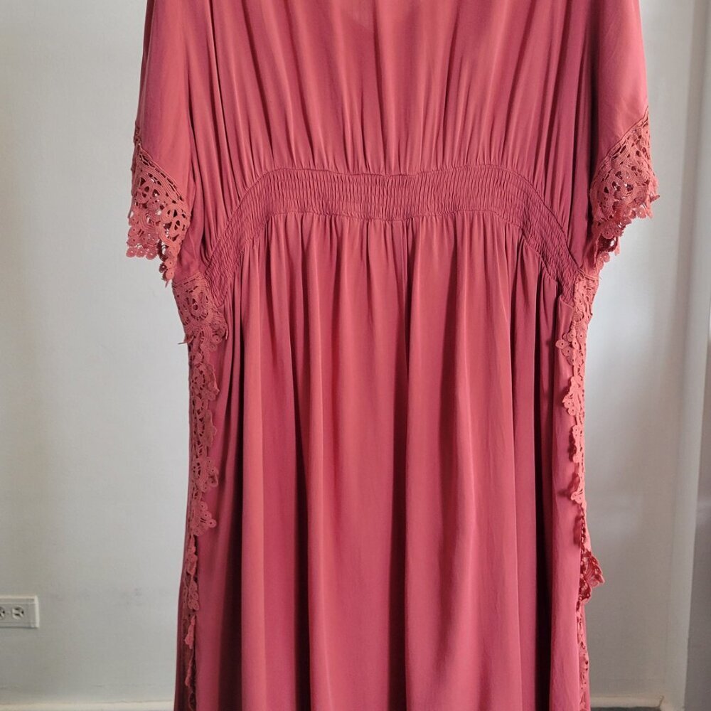 Bloom Chic Terracotta Pink Swiss Bohemian Maxi Dress (Size: 26) - Picture 9 of 12